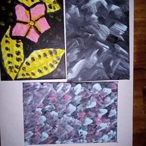 Abstract Floral and Textured Art Set